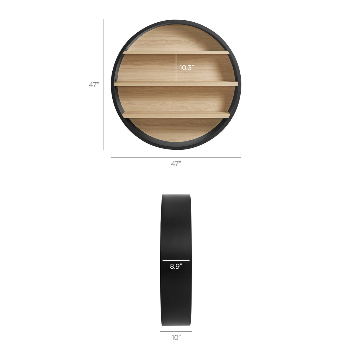 Romy 47" Round Wall Book Shelf by Modway, photo 3 of 30