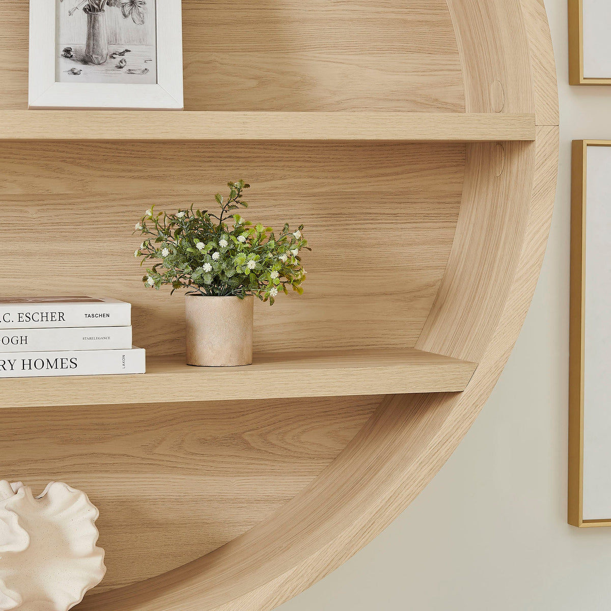 Romy 47" Round Wall Book Shelf by Modway, photo 20 of 30