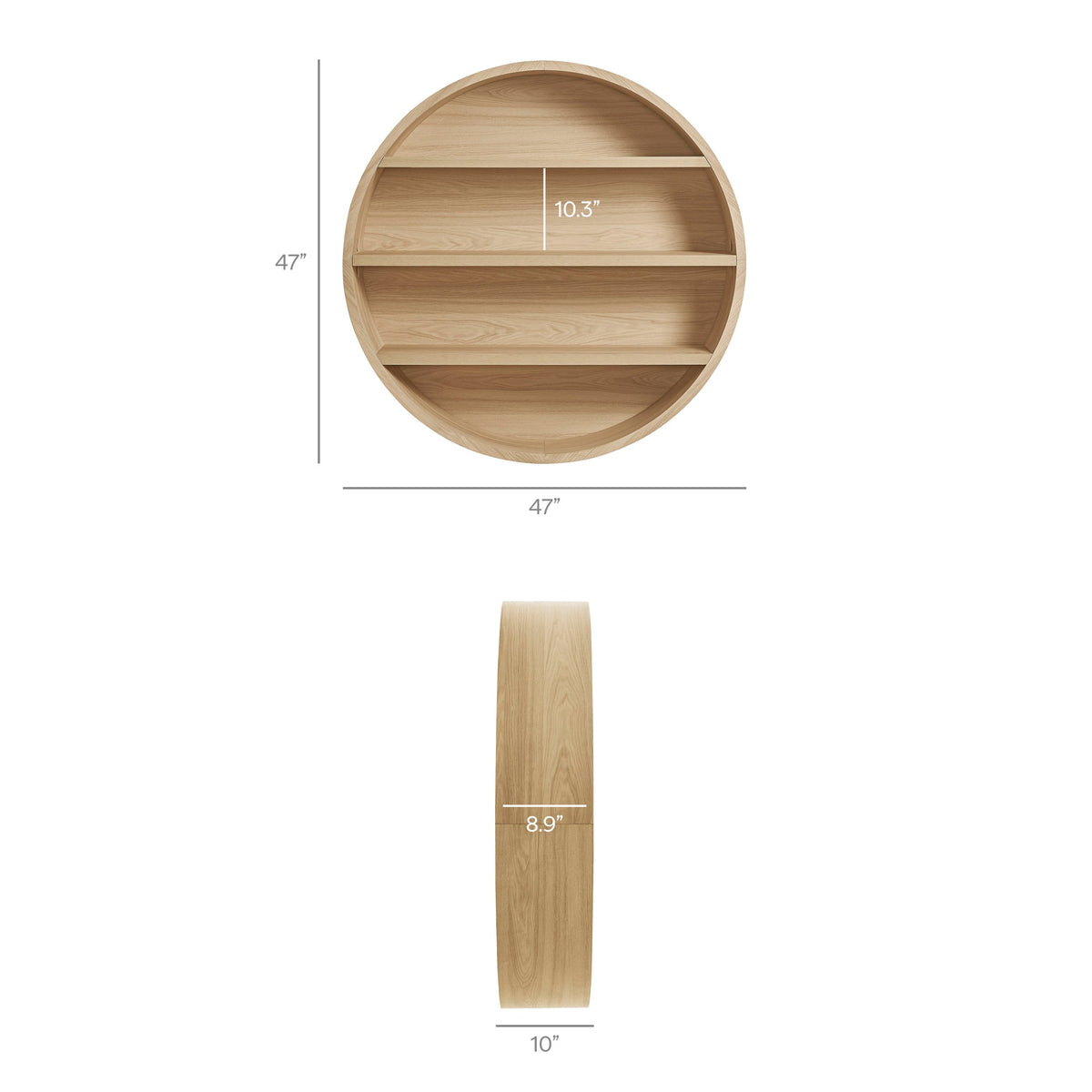 Romy 47" Round Wall Book Shelf by Modway, photo 13 of 30