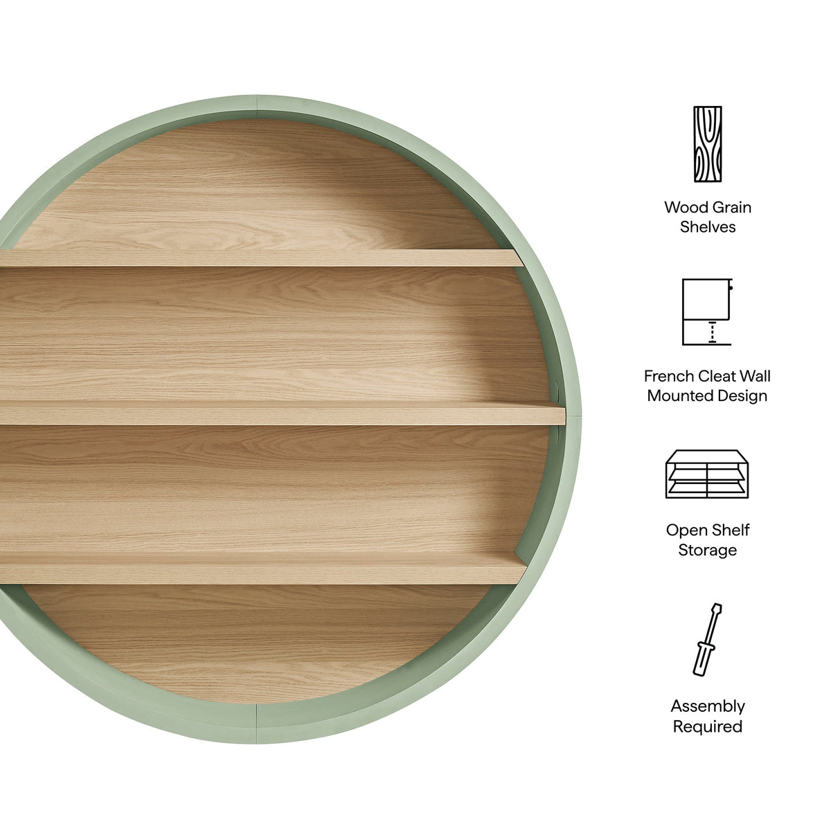 Romy 47" Round Wall Book Shelf by Modway, photo 22 of 30