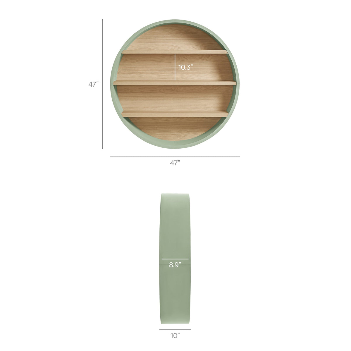 Romy 47" Round Wall Book Shelf by Modway, photo 23 of 30