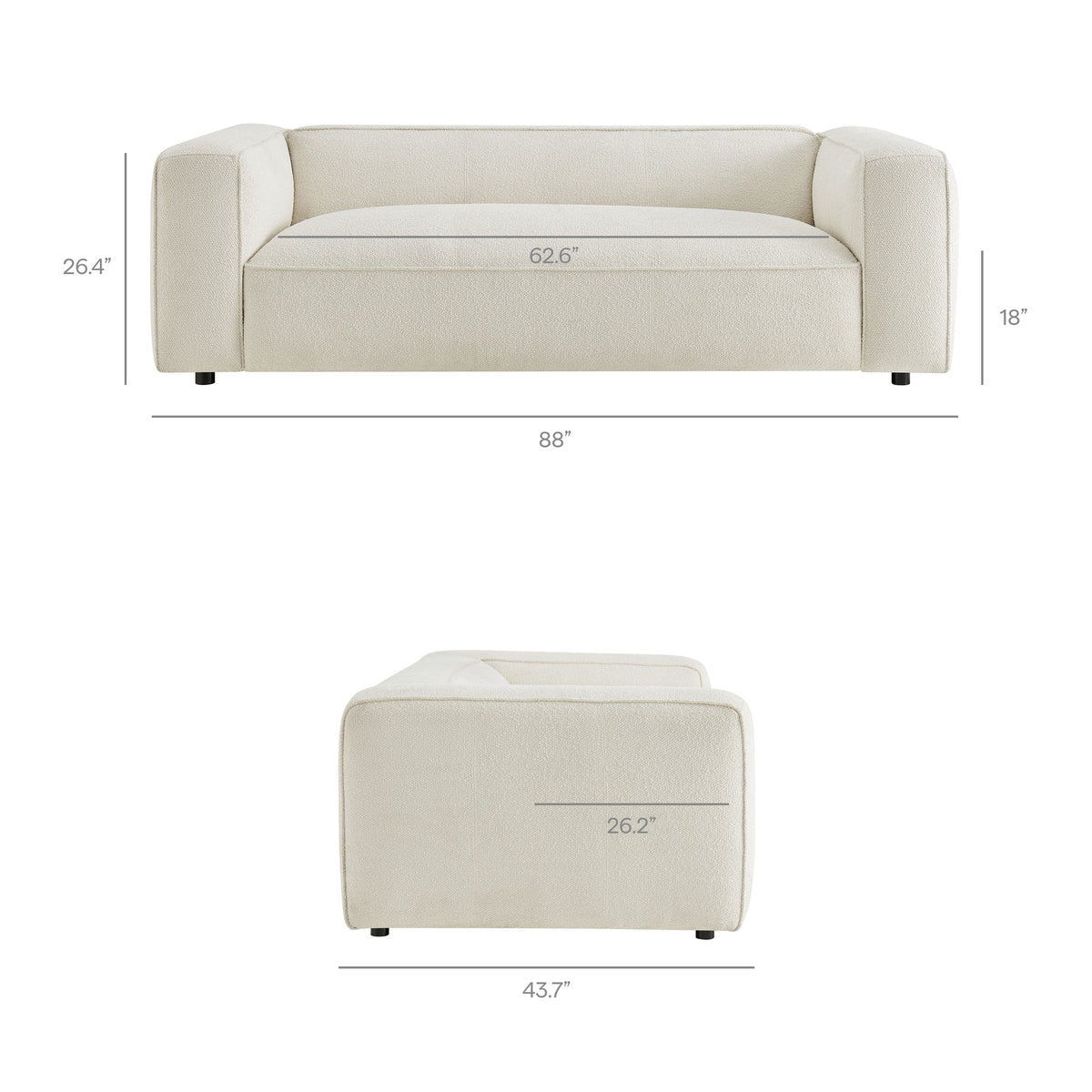 Auren 88 Inch Lattice Bouclé Upholstered Sofa by Modway, photo 3 of 27