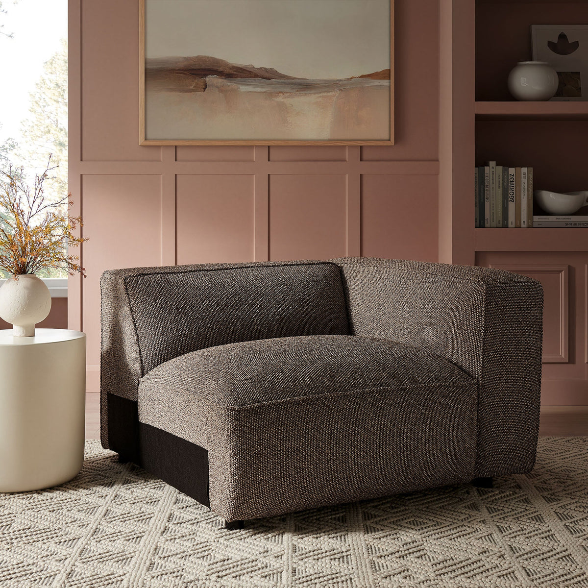 Auren Lattice Bouclé Upholstered Modular Right-Facing Arm Chair by Modway, photo 17 of 27