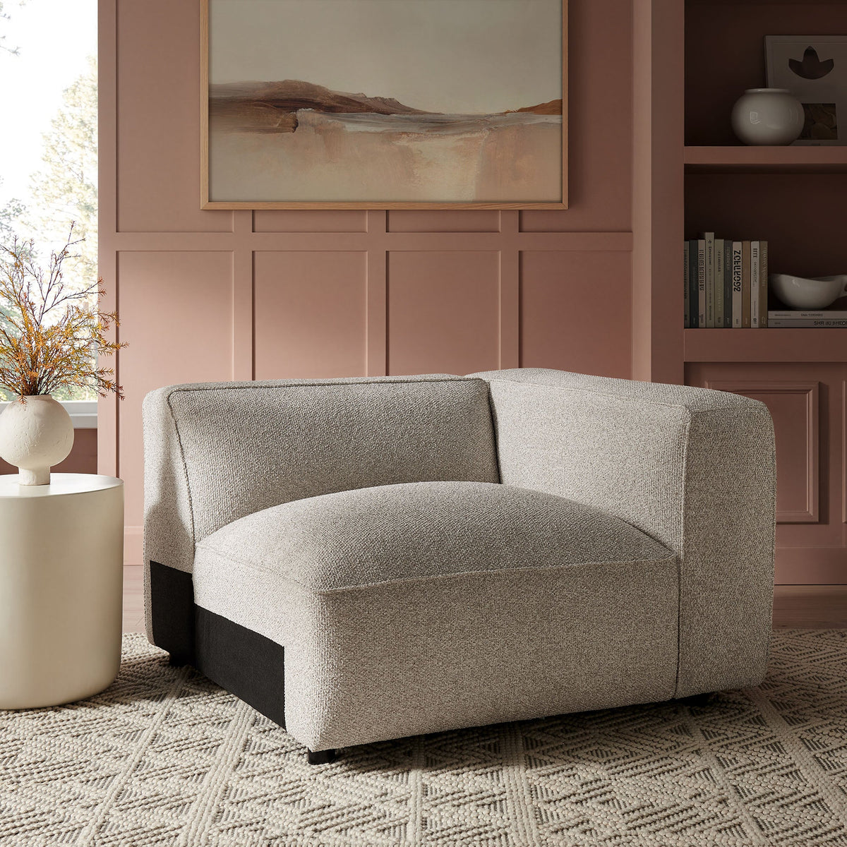Auren Lattice Bouclé Upholstered Modular Right-Facing Arm Chair by Modway, photo 26 of 27