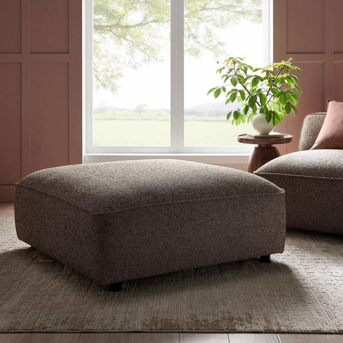 Auren Lattice Bouclé Upholstered Ottoman by Modway, photo 15 of 24
