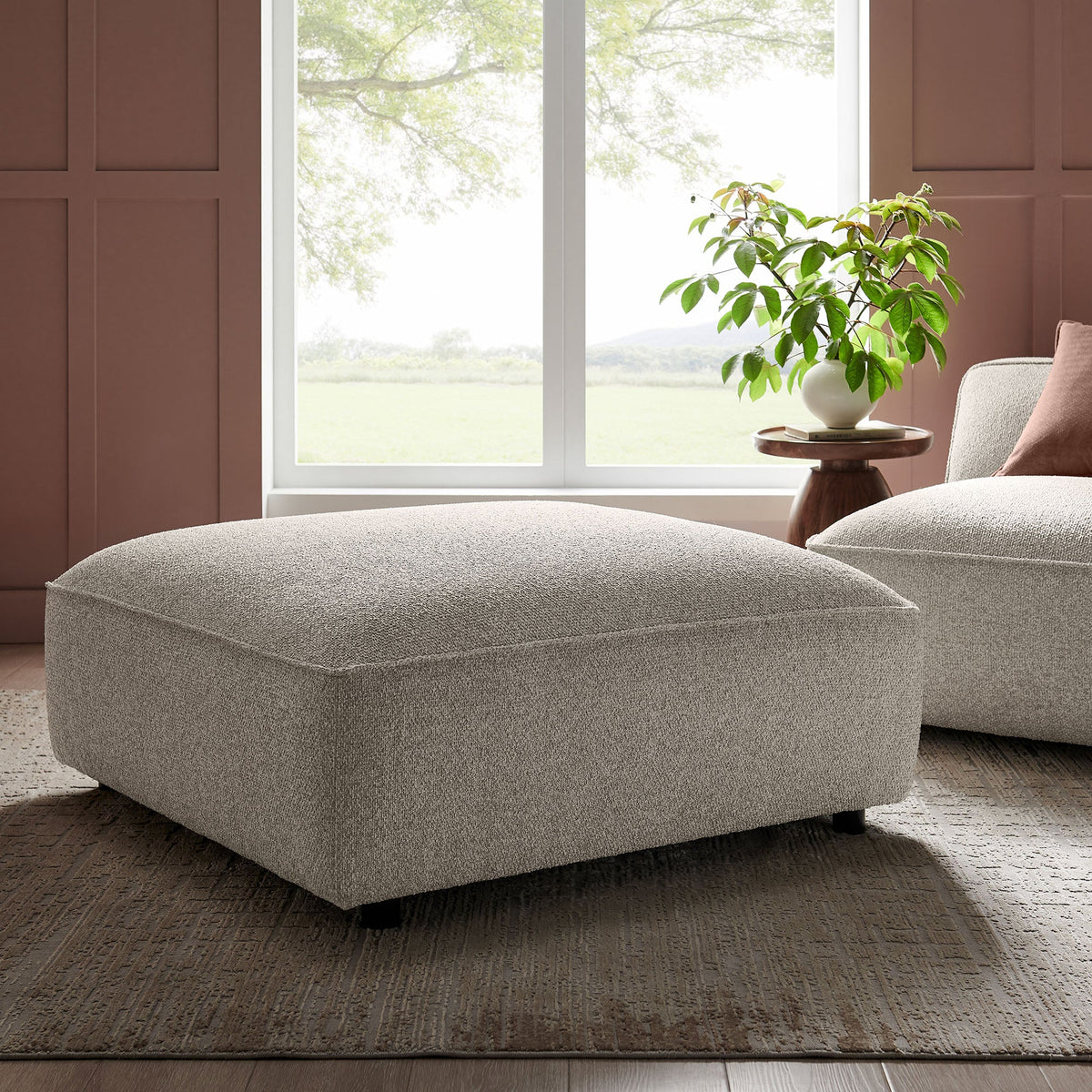 Auren Lattice Bouclé Upholstered Ottoman by Modway, photo 23 of 24