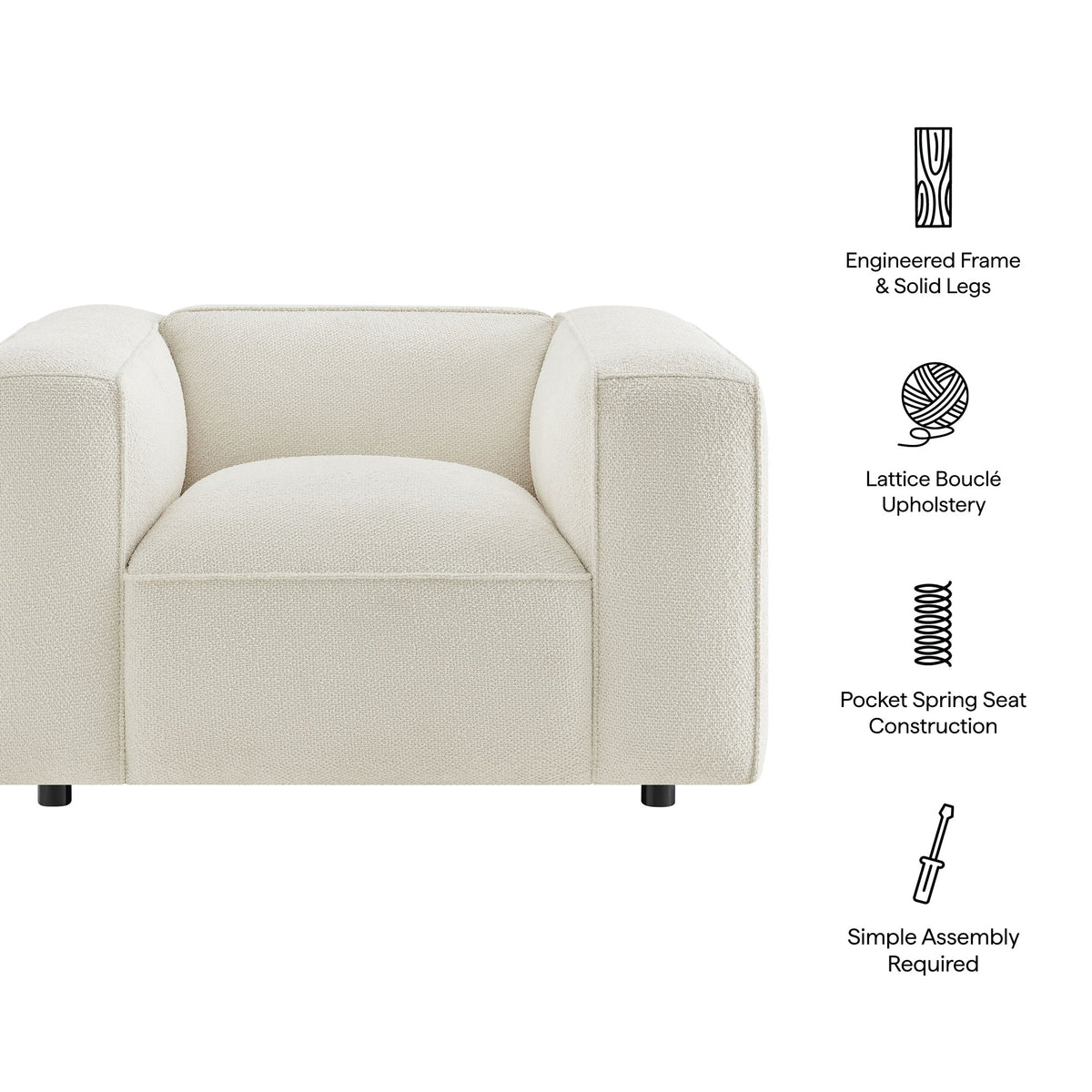 Auren Lattice Bouclé Upholstered Accent Chair by Modway, photo 2 of 27