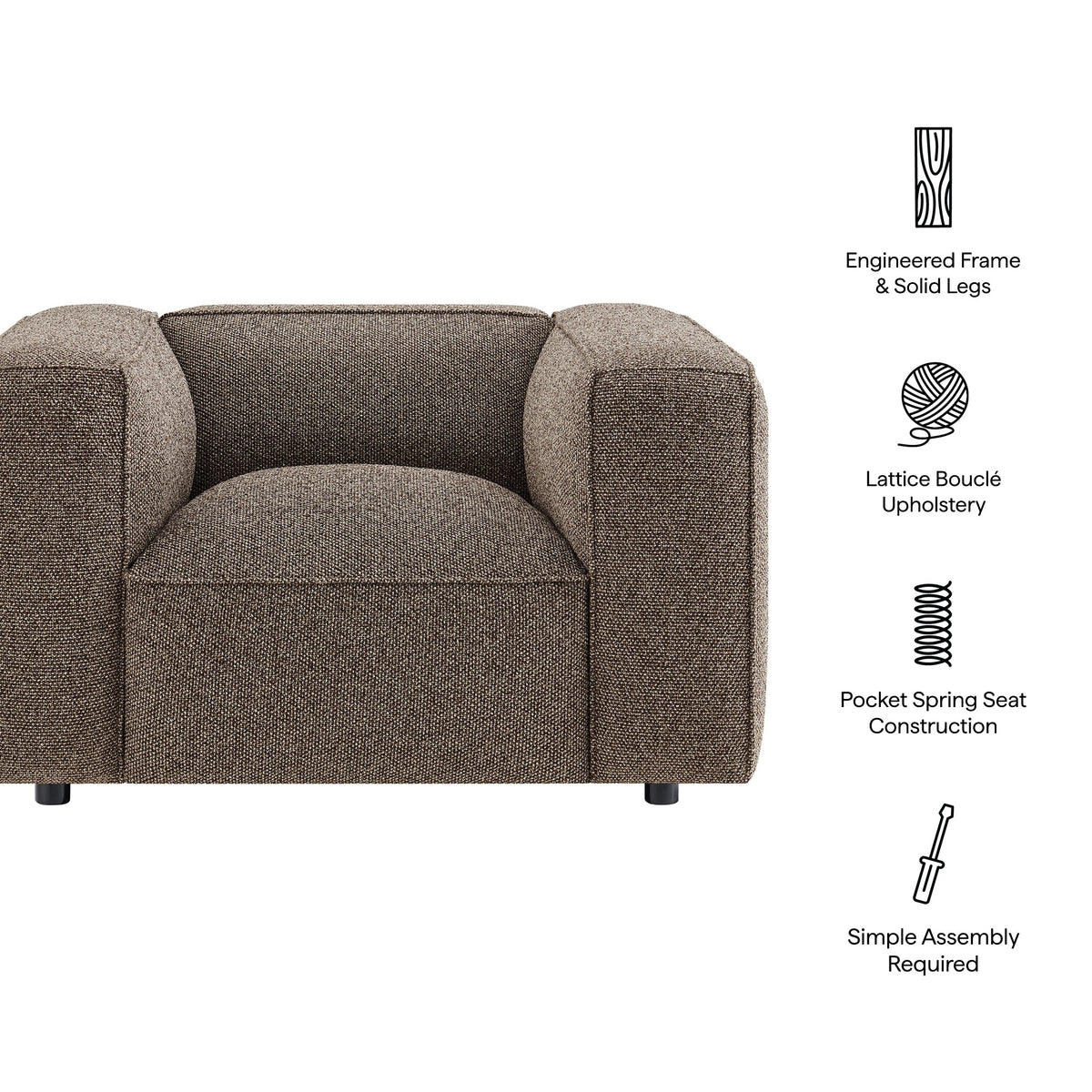 Auren Lattice Bouclé Upholstered Accent Chair by Modway, photo 11 of 27