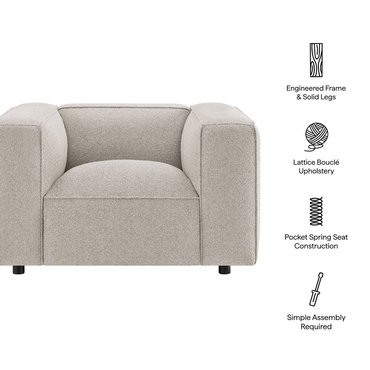 Auren Lattice Bouclé Upholstered Accent Chair by Modway, photo 20 of 27
