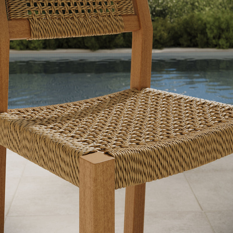 Reed 40 Inch Outdoor Patio Outdoor Teak Wood Counter Stool by Modway, photo 9 of 9
