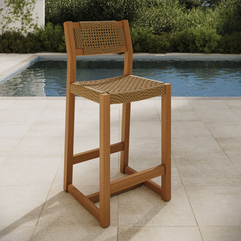 Reed 40 Inch Outdoor Patio Outdoor Teak Wood Counter Stool by Modway, photo 8 of 9