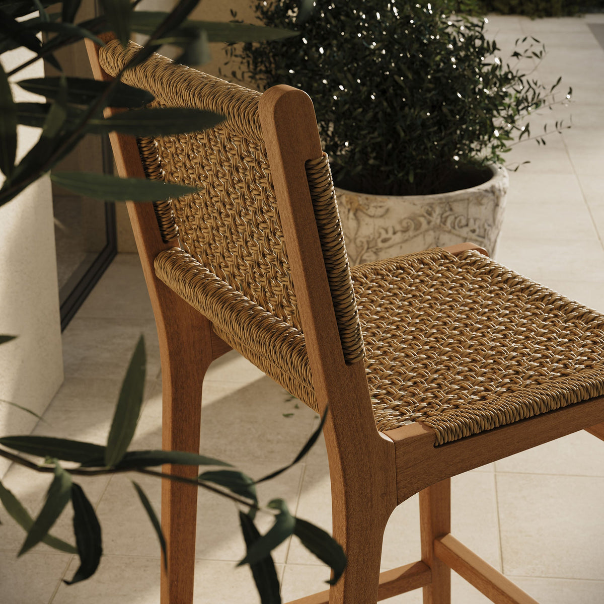 Rowe 5-Piece Outdoor Patio Teak Wood Bar Set by Modway, photo 7 of 7