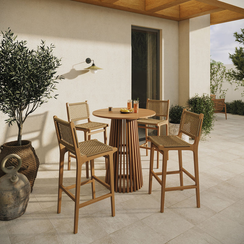 Rowe 5-Piece Outdoor Patio Teak Wood Bar Set by Modway, photo 5 of 7
