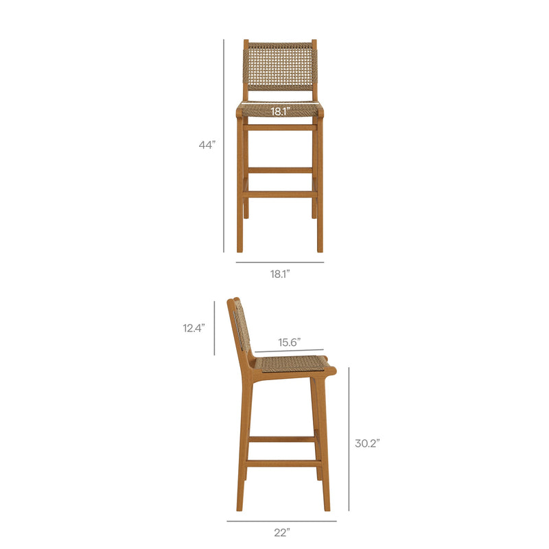 Rowe 5-Piece Outdoor Patio Teak Wood Bar Set by Modway, photo 4 of 7