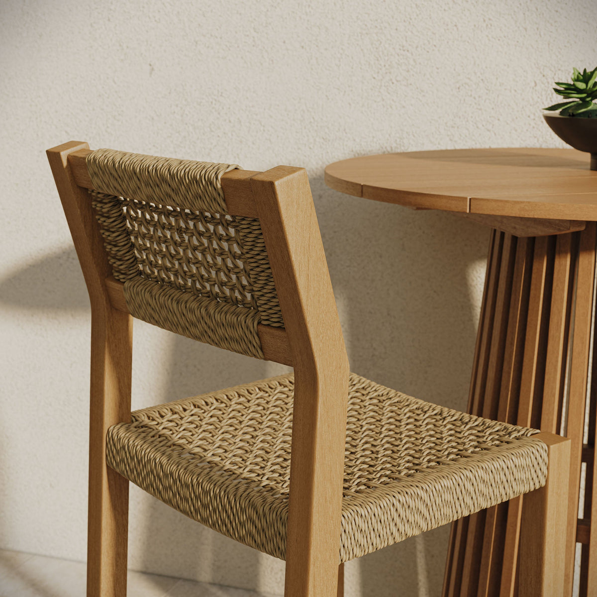 Reed 5-Piece Outdoor Patio Teak Wood Bar Set by Modway, photo 7 of 7