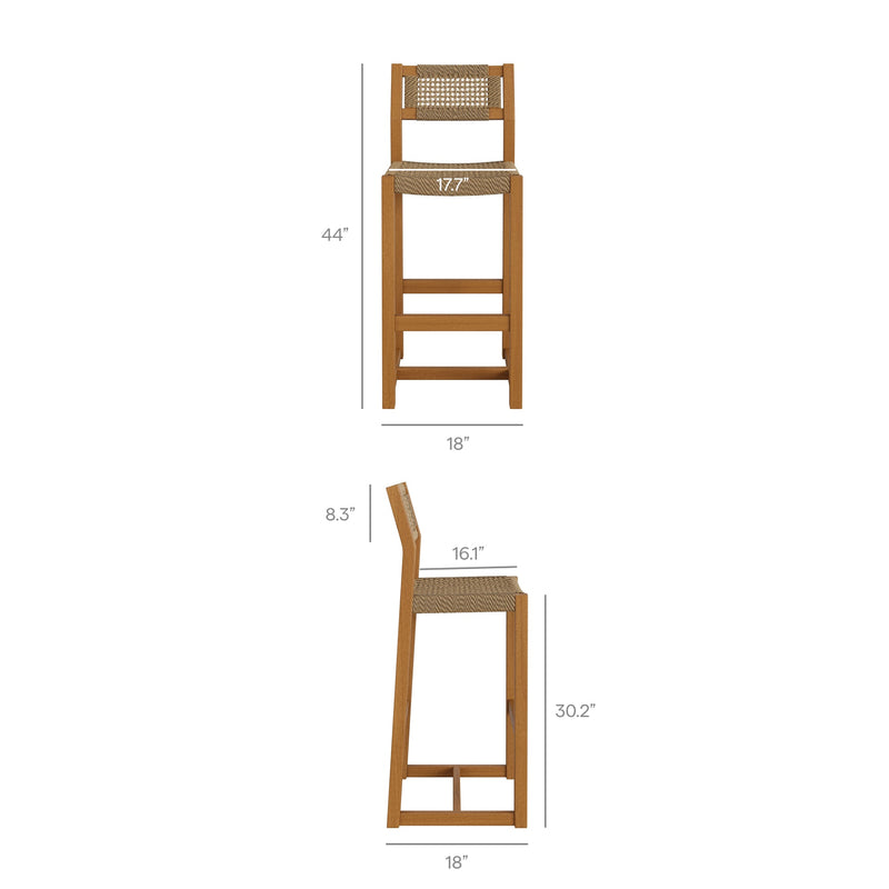 Reed 5-Piece Outdoor Patio Teak Wood Bar Set by Modway, photo 2 of 7
