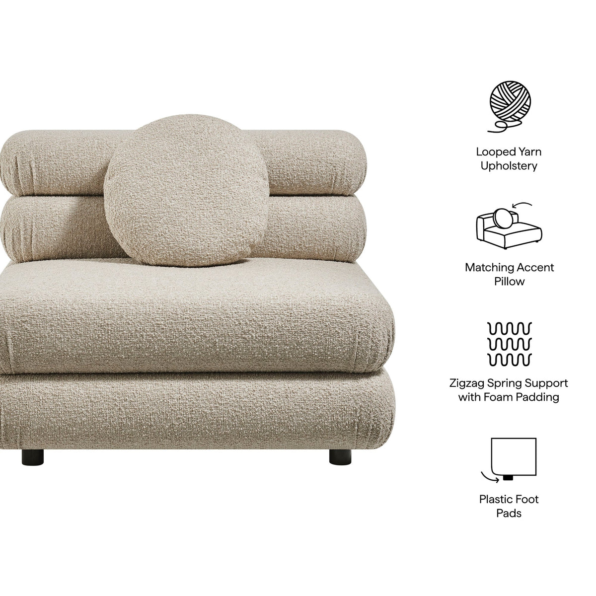 Jubilee Upholstered Modular Armless Chair by Modway, photo 2 of 22