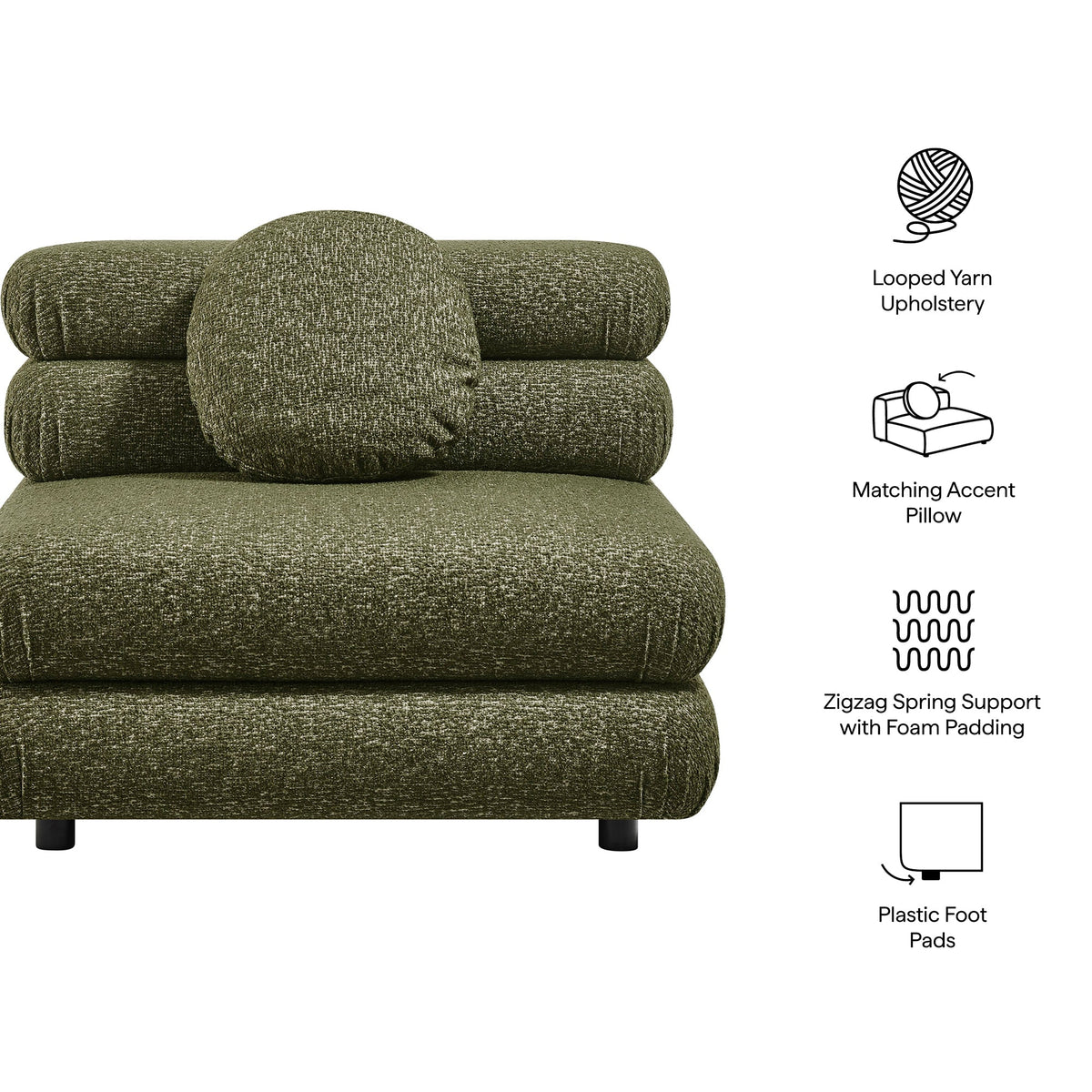 Jubilee Upholstered Modular Armless Chair by Modway, photo 13 of 22