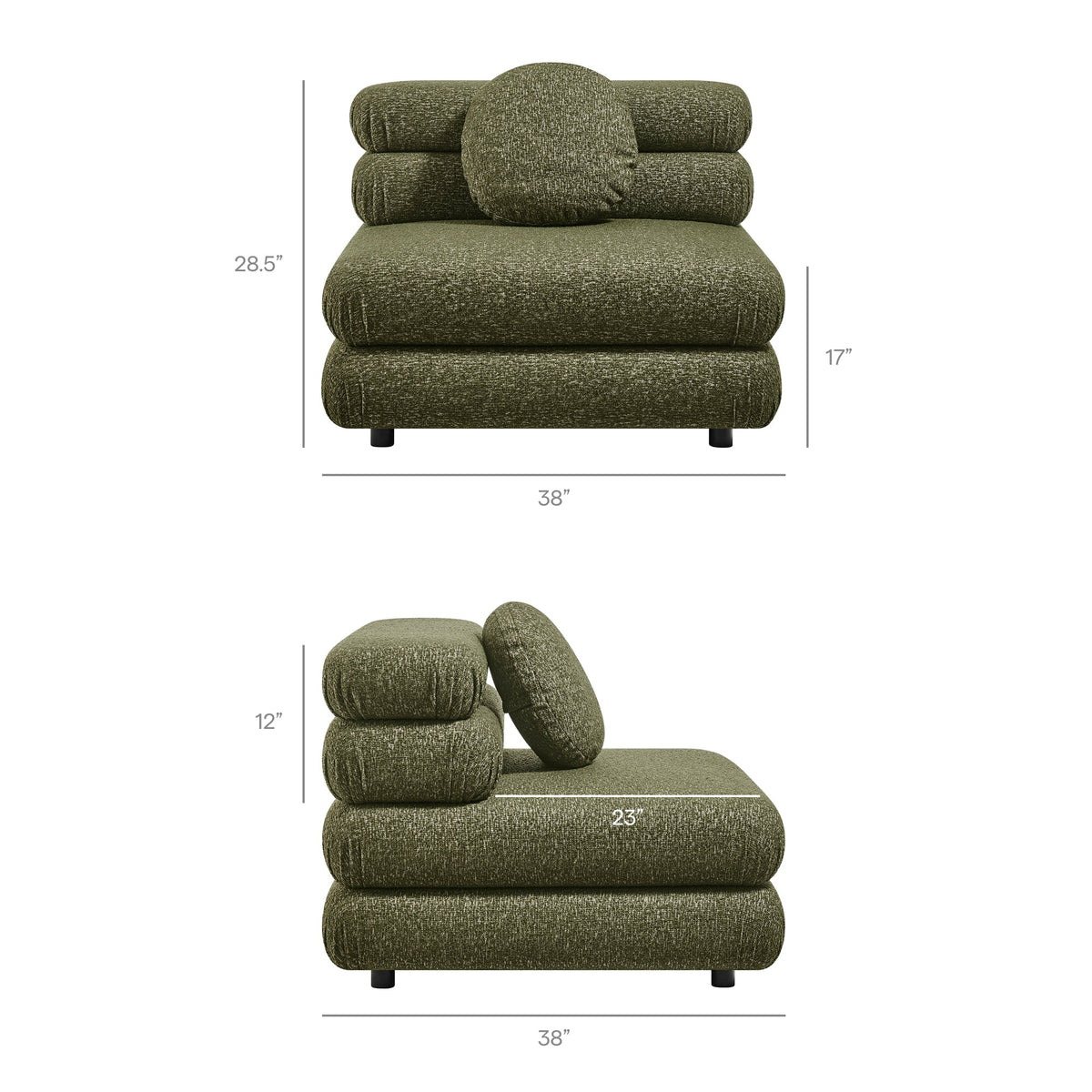 Jubilee Upholstered Modular Armless Chair by Modway, photo 14 of 22