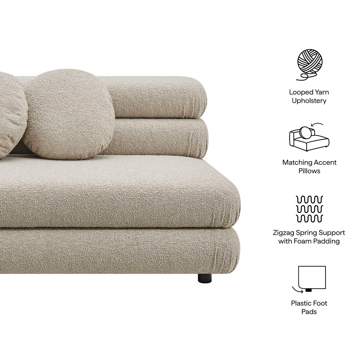 Jubilee Upholstered Modular Armless Loveseat by Modway, photo 2 of 22
