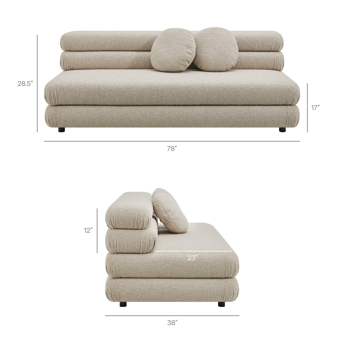 Jubilee Upholstered Modular Armless Loveseat by Modway, photo 3 of 22