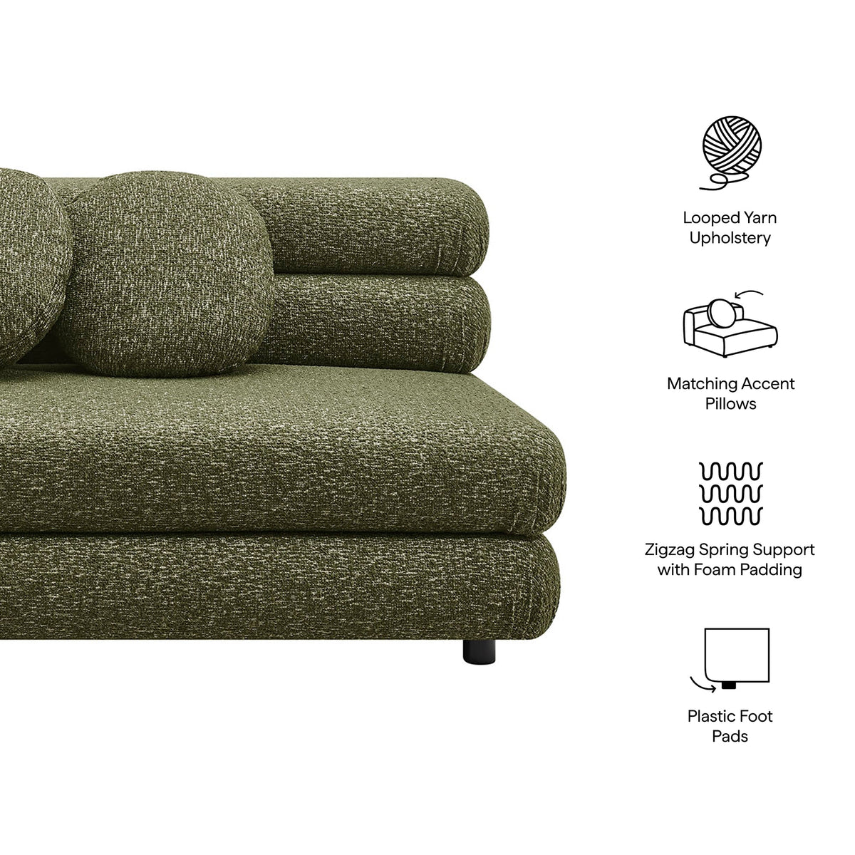 Jubilee Upholstered Modular Armless Loveseat by Modway, photo 13 of 22