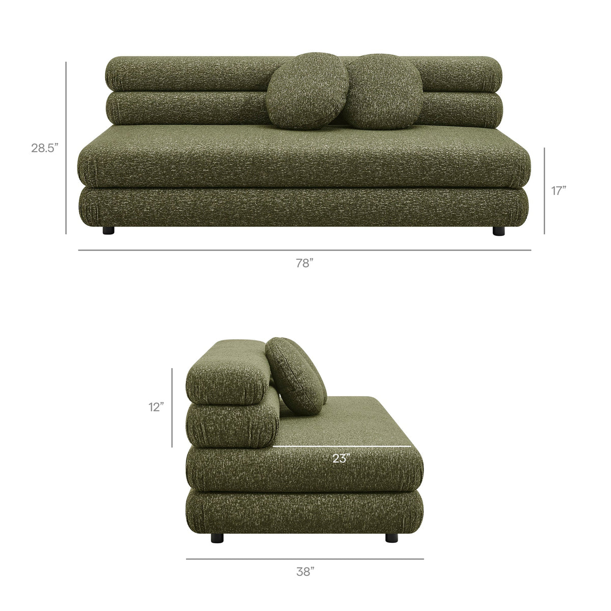 Jubilee Upholstered Modular Armless Loveseat by Modway, photo 14 of 22