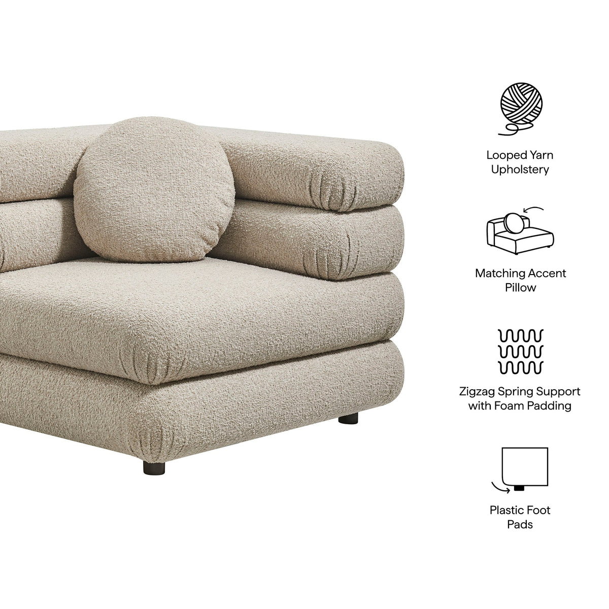 Jubilee Upholstered Modular Corner Chair by Modway, photo 2 of 20