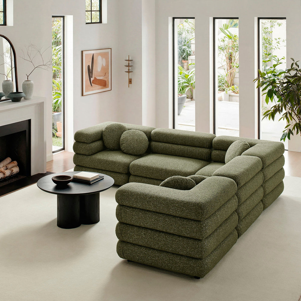 Jubilee 5-Piece Upholstered Modular L-Shaped Sofa Set by Modway, photo 26 of 28