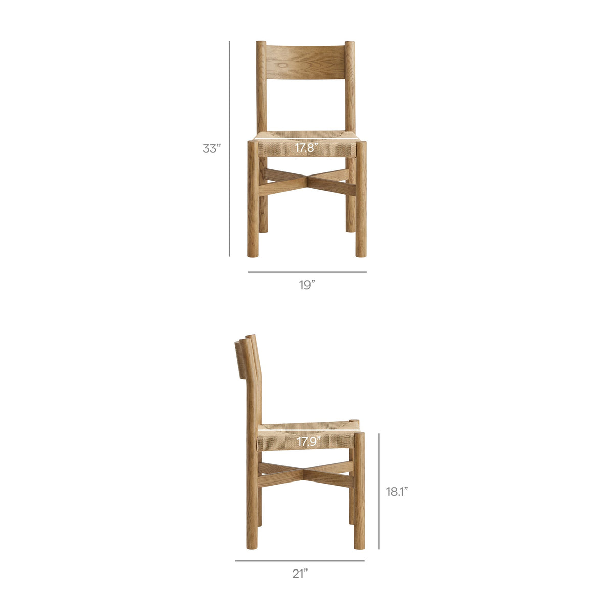 Alvia 6-Piece Oak Wood Dining Table and Seating Set by Modway, photo 11 of 16