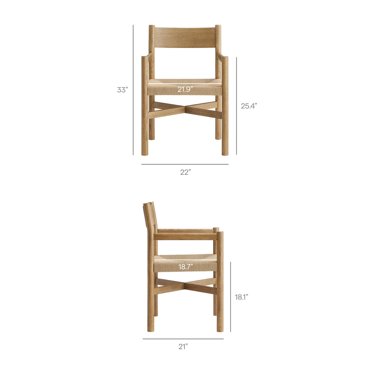 Alvia 6-Piece Oak Wood Dining Table and Seating Set by Modway, photo 10 of 16