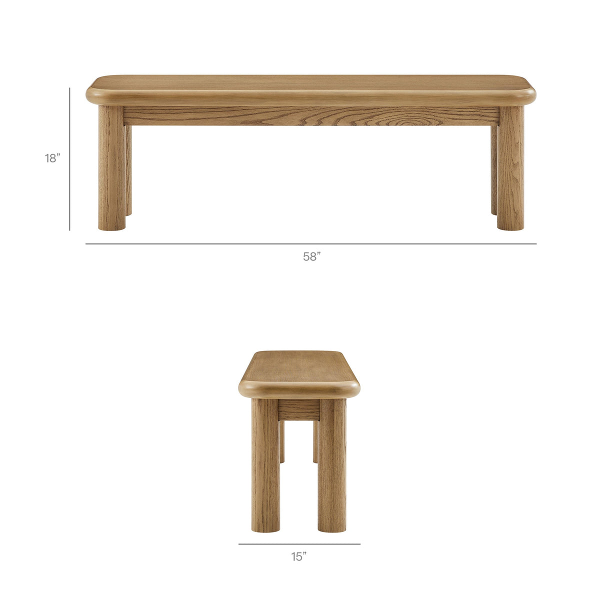 Alvia 6-Piece Oak Wood Dining Table and Seating Set by Modway, photo 13 of 16