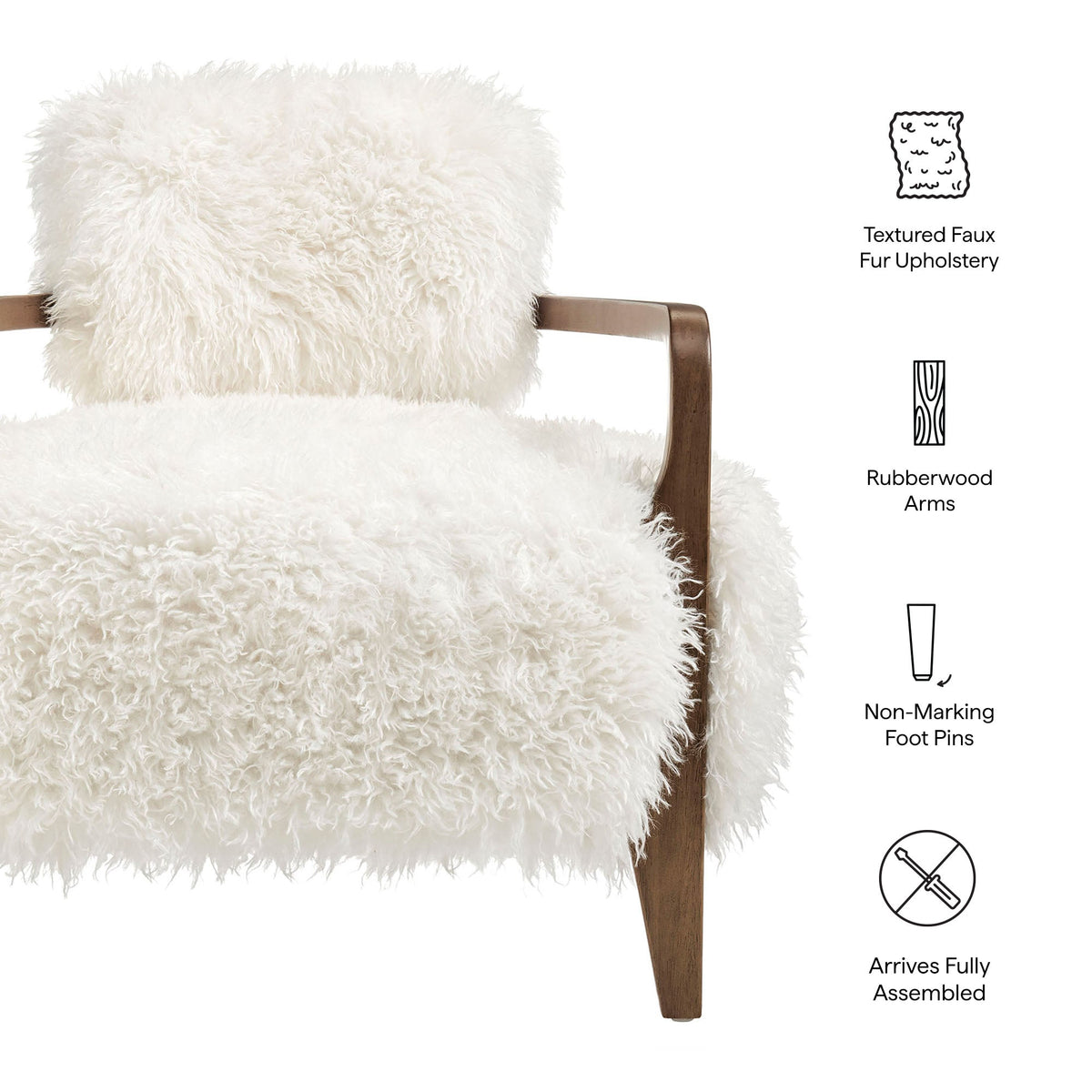 Zinnia Faux Fur Accent Chair by Modway, photo 11 of 18