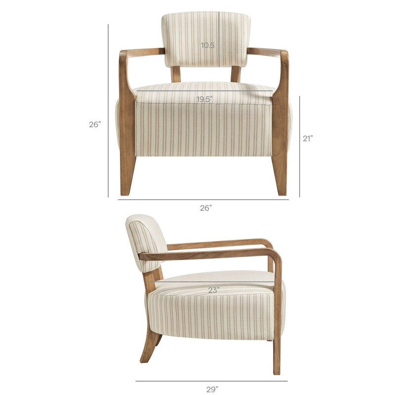 Zinnia Striped Fabric Upholstered Accent Chair by Modway, photo 3 of 9