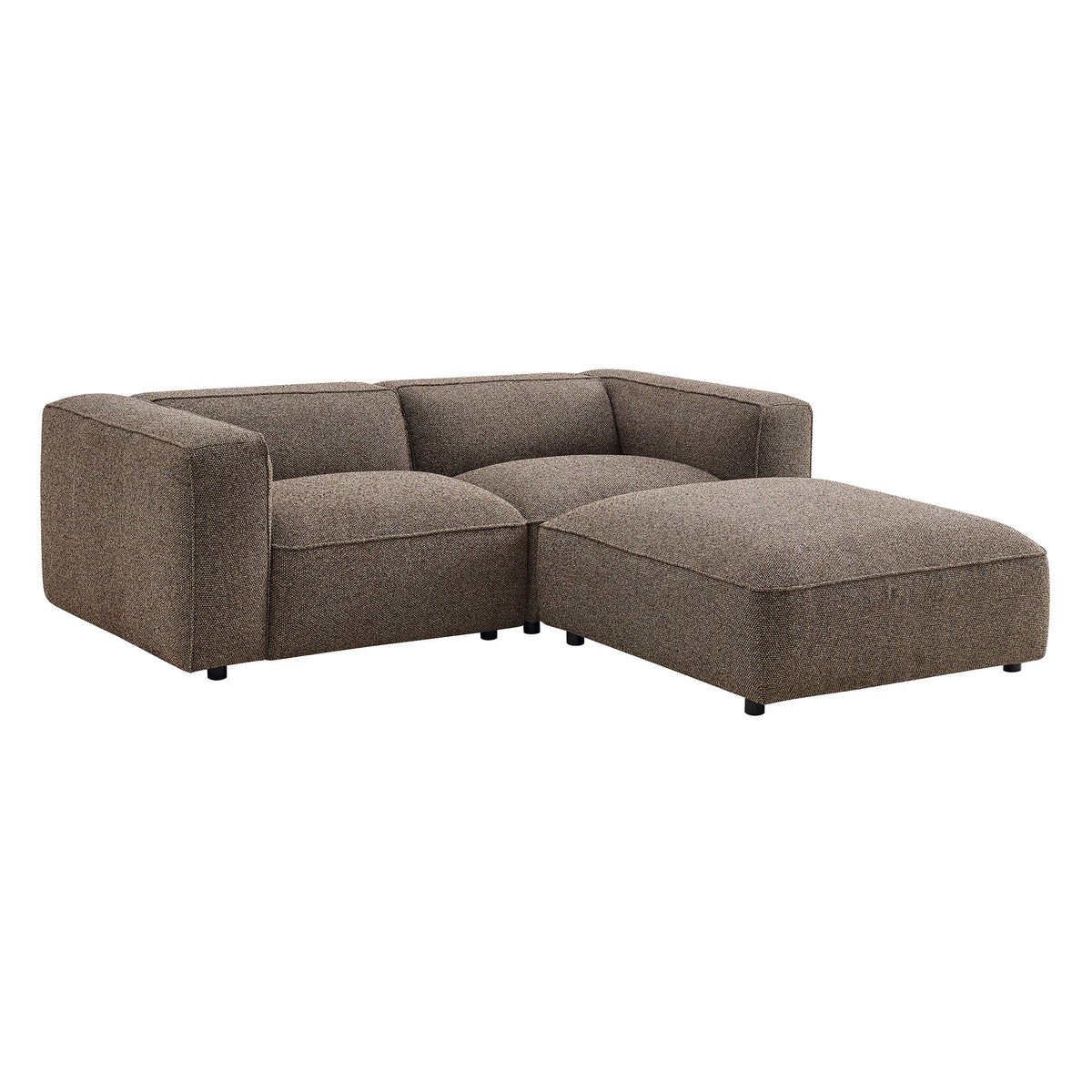 Auren 3 Piece Lattice Bouclé Upholstered Modular Loveseat with Ottoman by Modway, photo 8 of 21