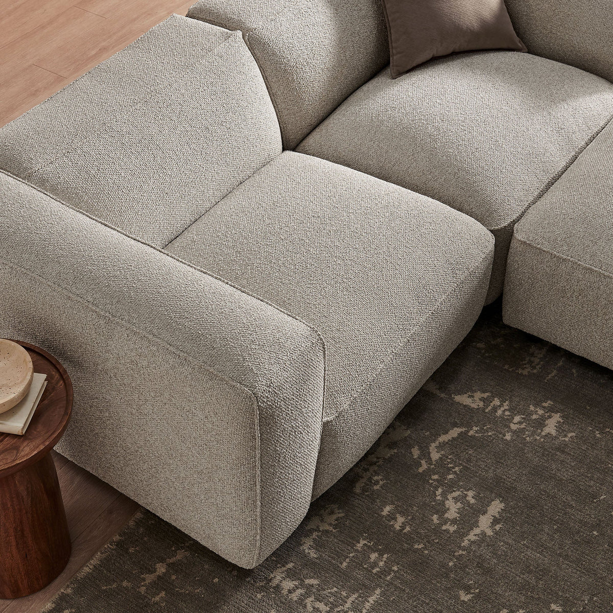 Auren 3 Piece Lattice Bouclé Upholstered Modular Loveseat with Ottoman by Modway, photo 21 of 21
