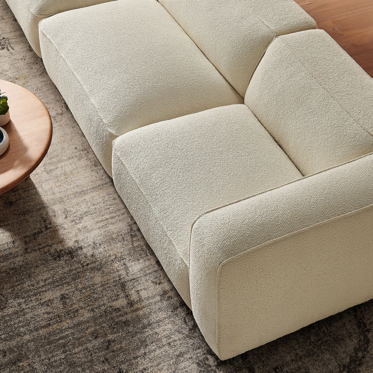 Auren 3 Piece Lattice Bouclé Upholstered Modular Sofa by Modway, photo 7 of 21