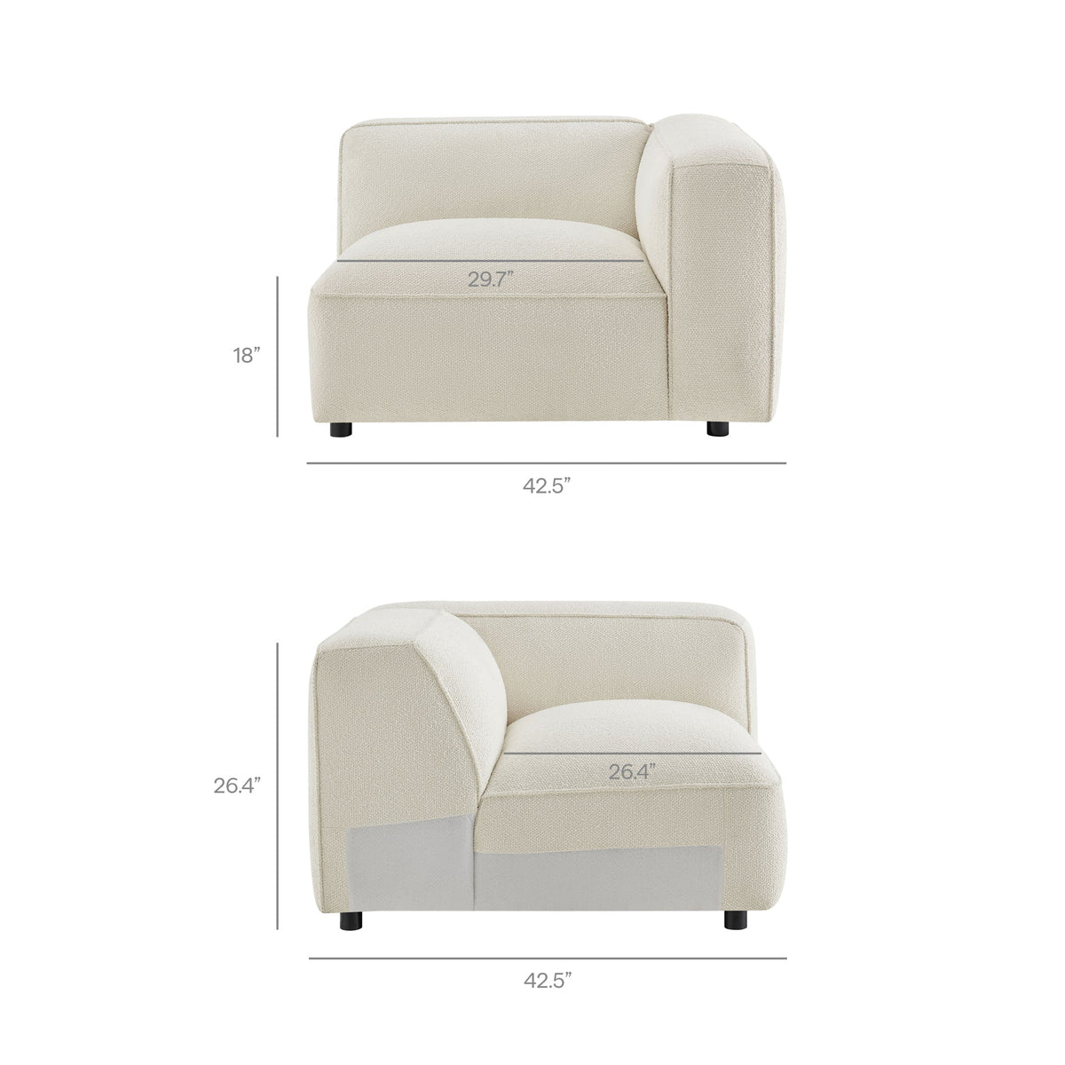 Auren 3 Piece Lattice Bouclé Upholstered Modular Sofa by Modway, photo 5 of 21