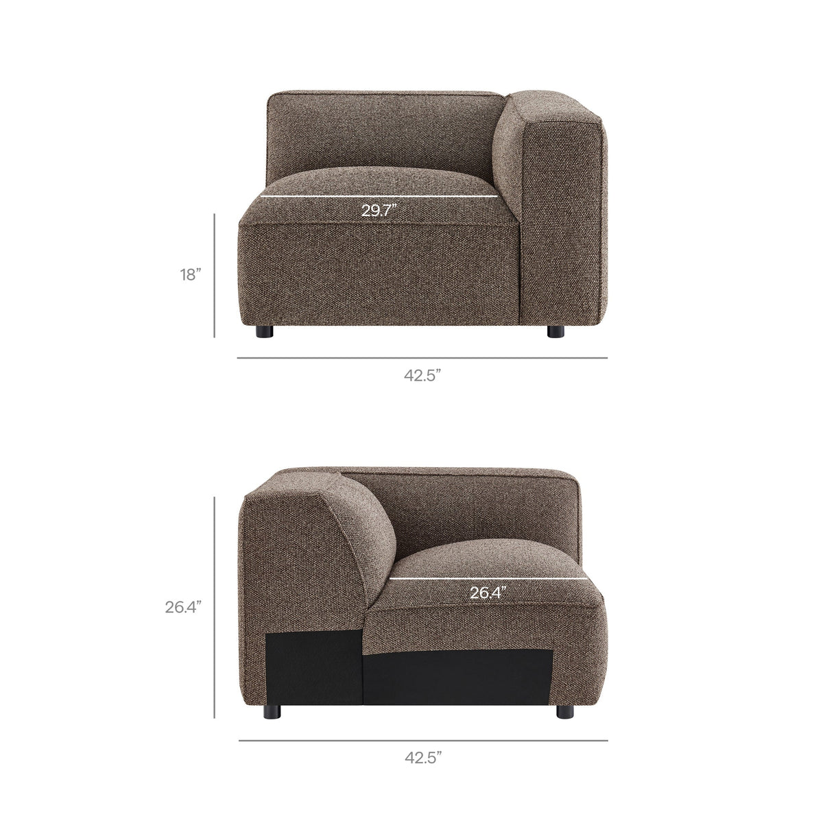 Auren 3 Piece Lattice Bouclé Upholstered Modular Sofa by Modway, photo 11 of 21