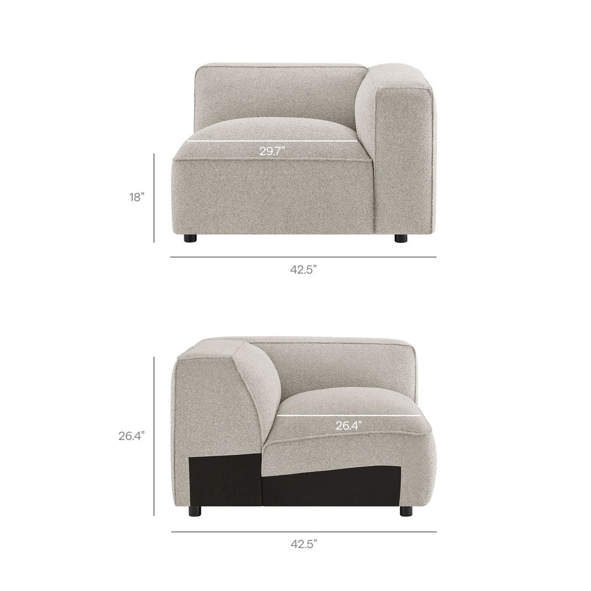 Auren 3 Piece Lattice Bouclé Upholstered Modular Sofa by Modway, photo 19 of 21