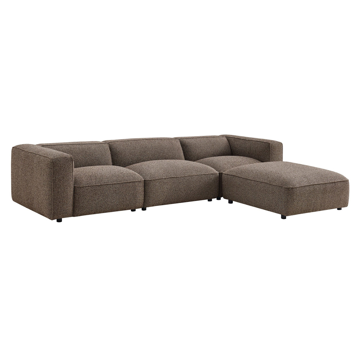 Auren 4 Piece Lattice Bouclé Upholstered Modular Sofa with Ottoman by Modway, photo 9 of 24