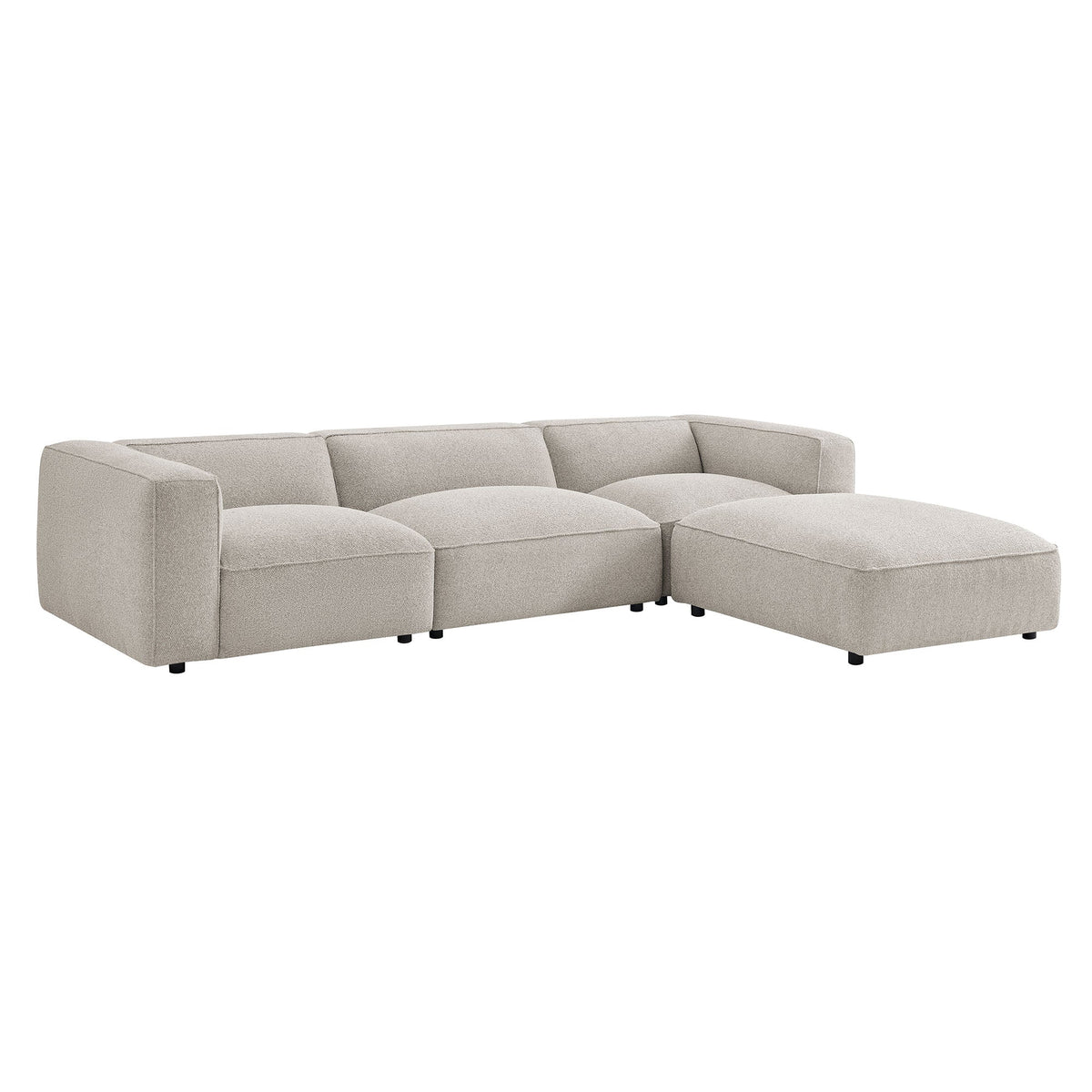 Auren 4 Piece Lattice Bouclé Upholstered Modular Sofa with Ottoman by Modway, photo 17 of 24