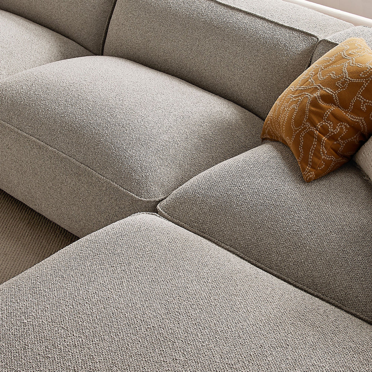 Auren 4 Piece Lattice Bouclé Upholstered Modular Sofa with Ottoman by Modway, photo 24 of 24