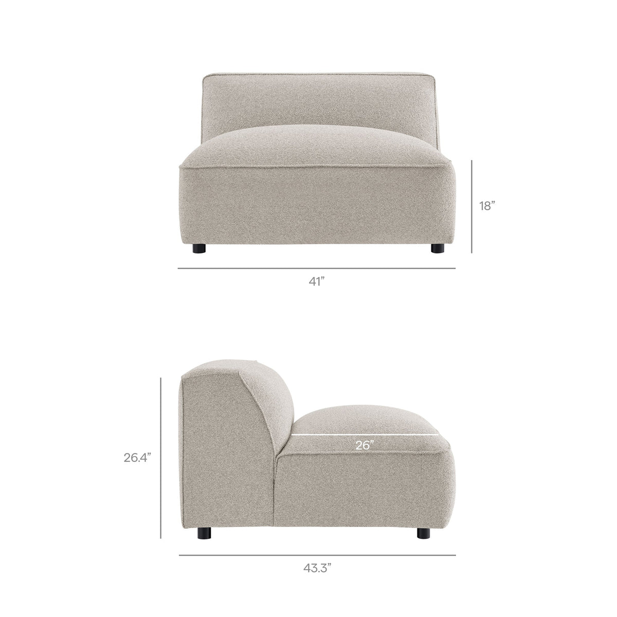 Auren 4 Piece Lattice Bouclé Upholstered Modular Sofa with Ottoman by Modway, photo 20 of 24