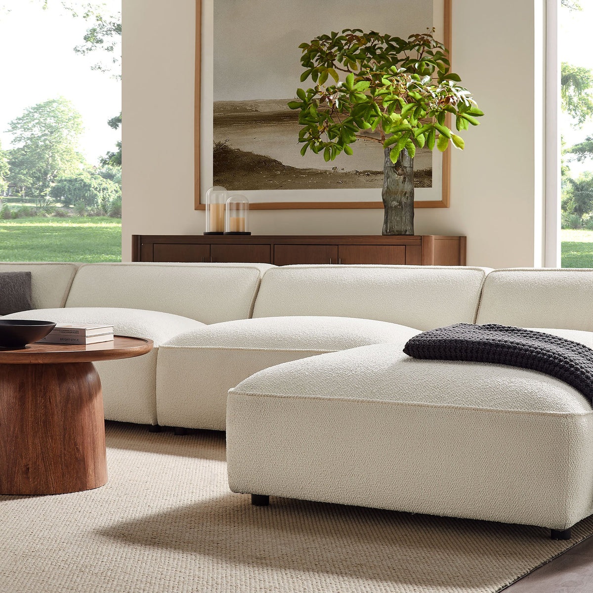 Auren 6 Piece Lattice Bouclé Upholstered Modular Sectional by Modway, photo 8 of 24