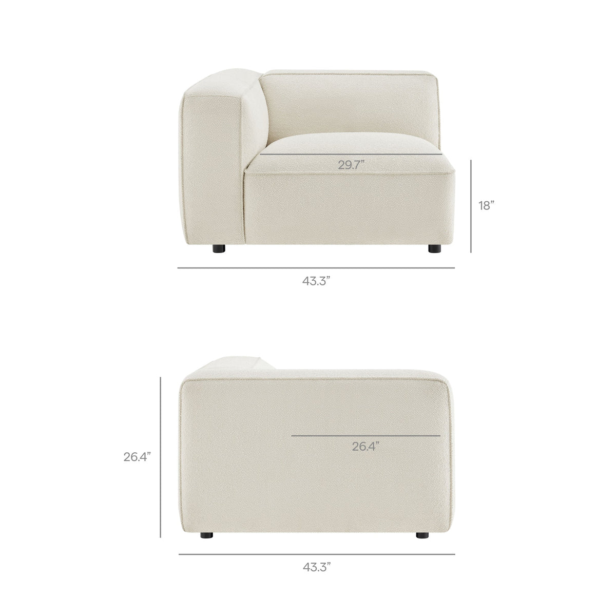 Auren 6 Piece Lattice Bouclé Upholstered Modular Sectional by Modway, photo 3 of 24