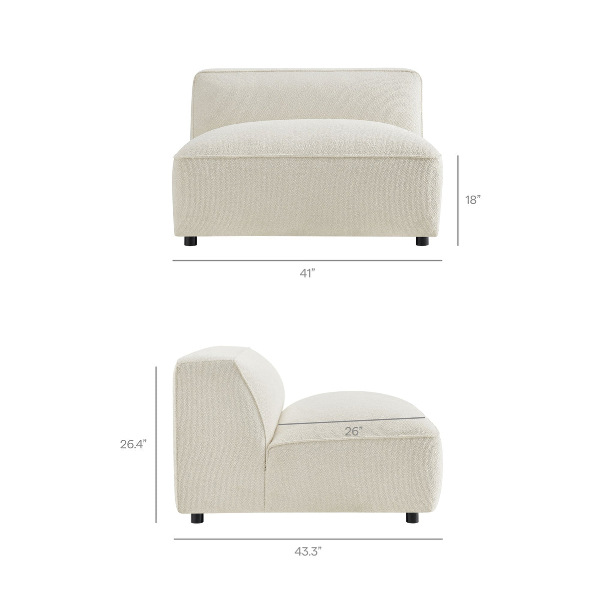 Auren 6 Piece Lattice Bouclé Upholstered Modular Sectional by Modway, photo 5 of 24