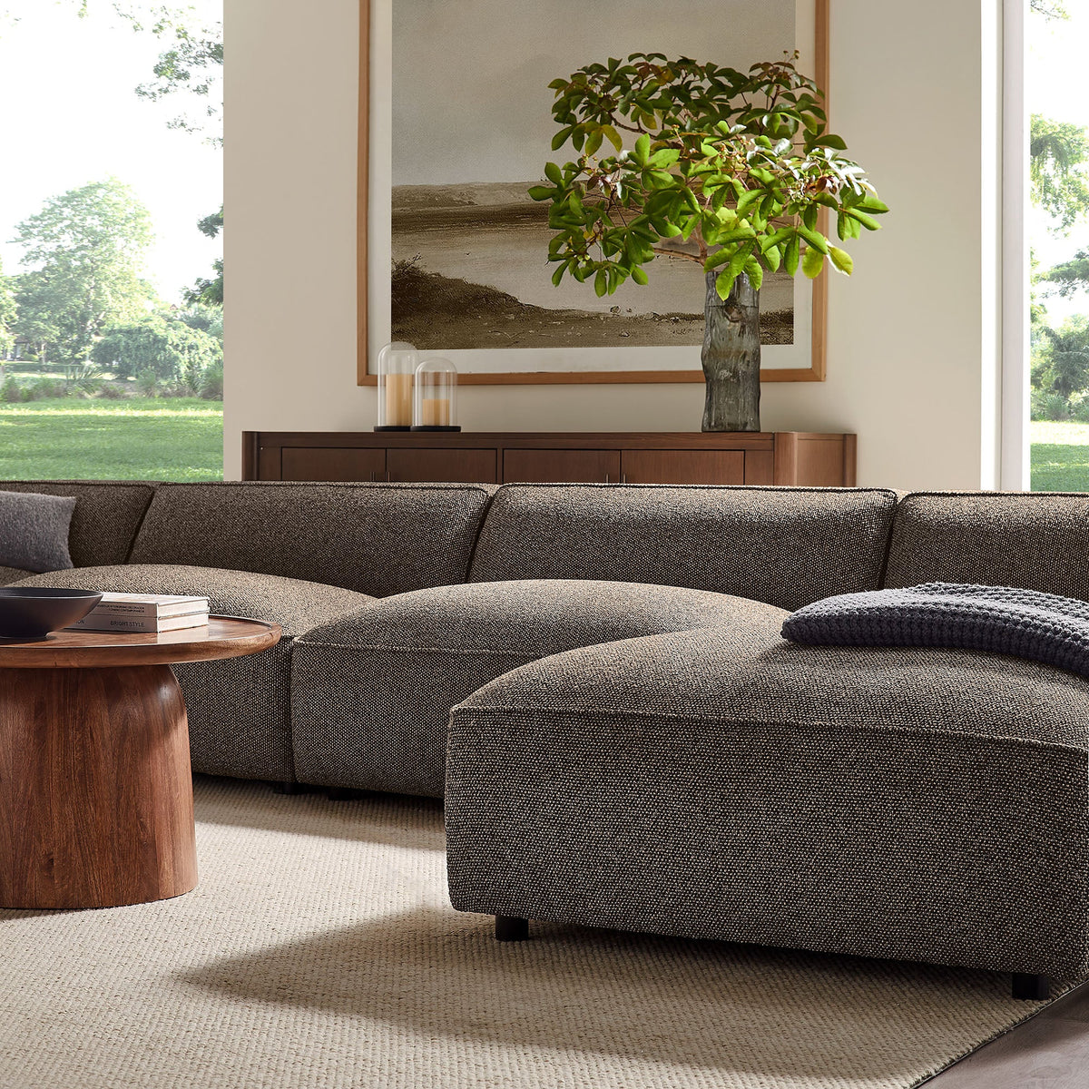 Auren 6 Piece Lattice Bouclé Upholstered Modular Sectional by Modway, photo 16 of 24