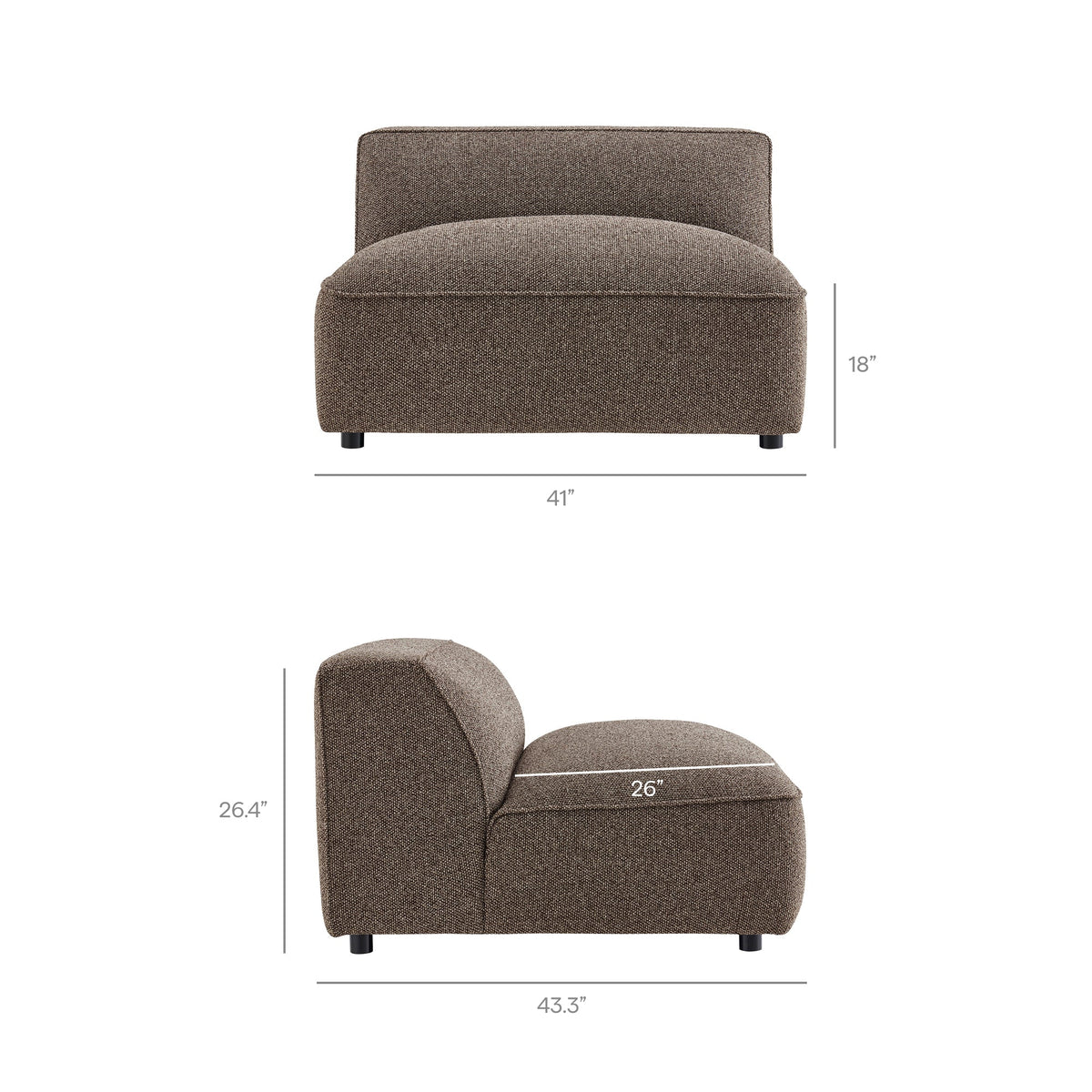 Auren 6 Piece Lattice Bouclé Upholstered Modular Sectional by Modway, photo 12 of 24
