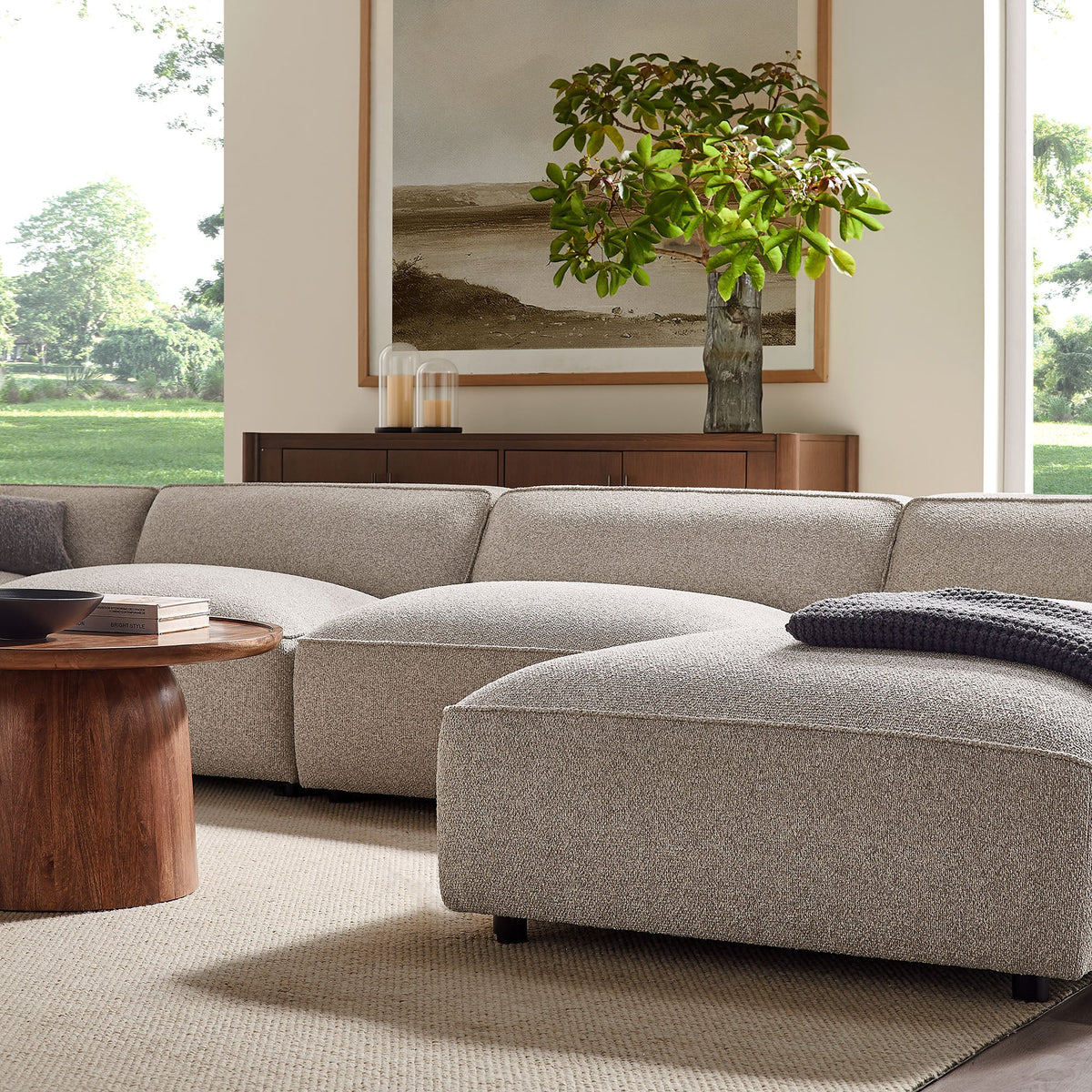 Auren 6 Piece Lattice Bouclé Upholstered Modular Sectional by Modway, photo 24 of 24